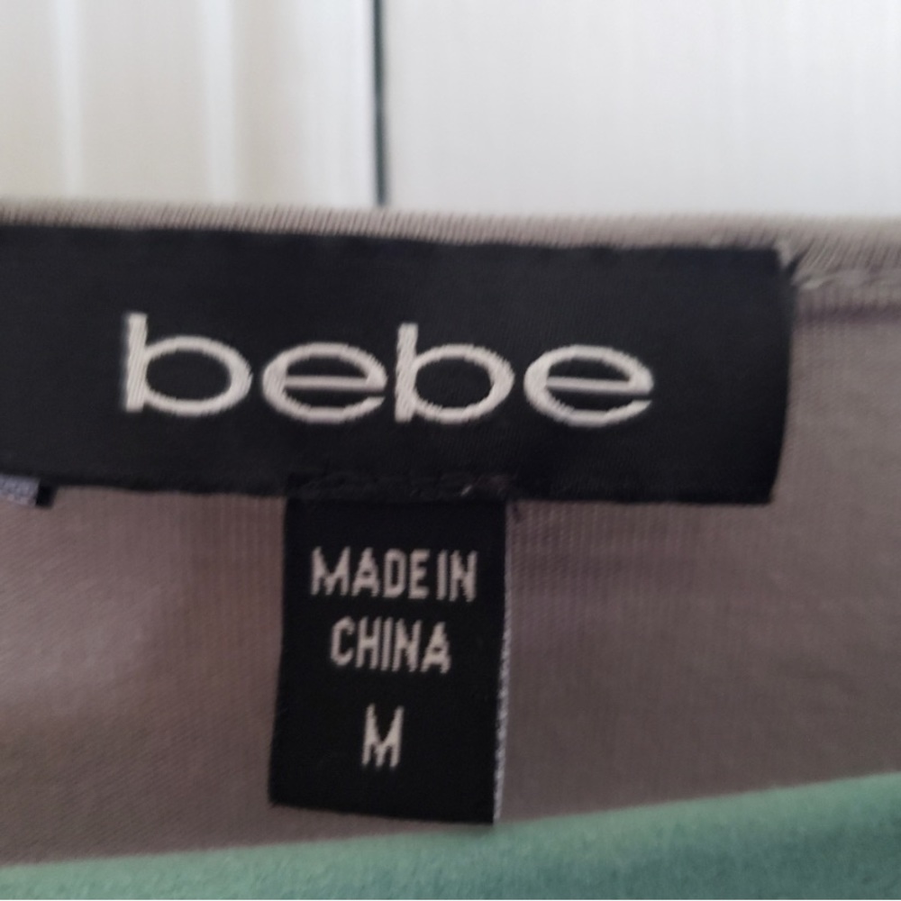 Bebe gray boatneck drop long too with silver sequins In shoulders - M - Picture 5 of 5